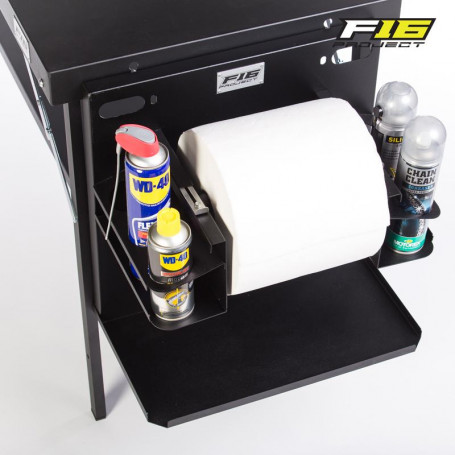 Paper roll holder with spray can slots for F16 Workbench