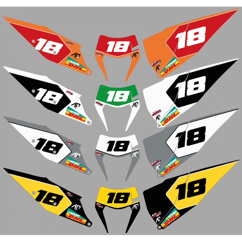 Plaque Numéro Avant Enduro/motocross CEMOTO Pour KTM 65 SX (2009-2015) - Kit Plastique Avec Pré-perçage