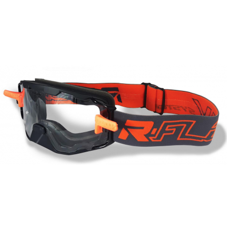 Masque Enduro R-Flow Next anti-buée - Noir/Orange