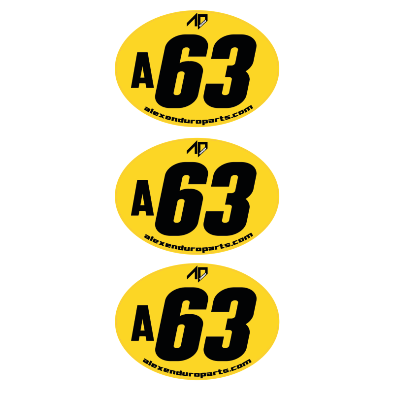 Kit numéro course enduro vintage FFM | 3 stickers
